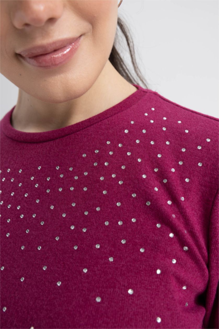 نساء بنفسجي Regular Fit Long Sleeve T-Shirt