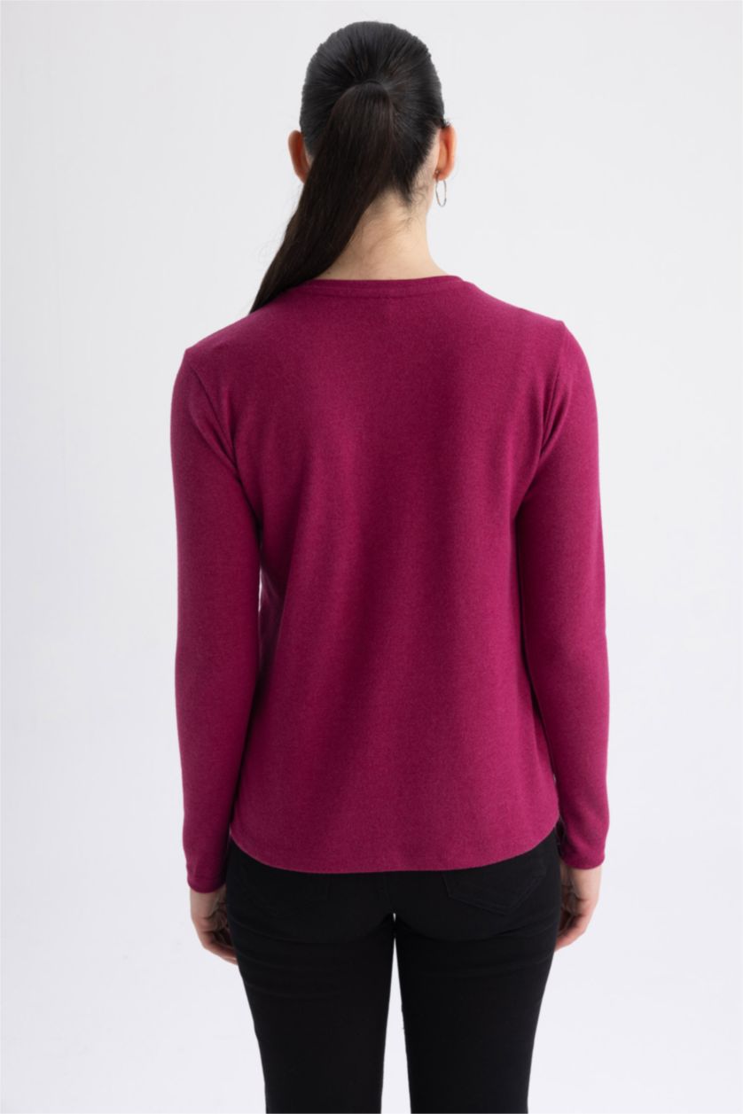 نساء بنفسجي Regular Fit Long Sleeve T-Shirt
