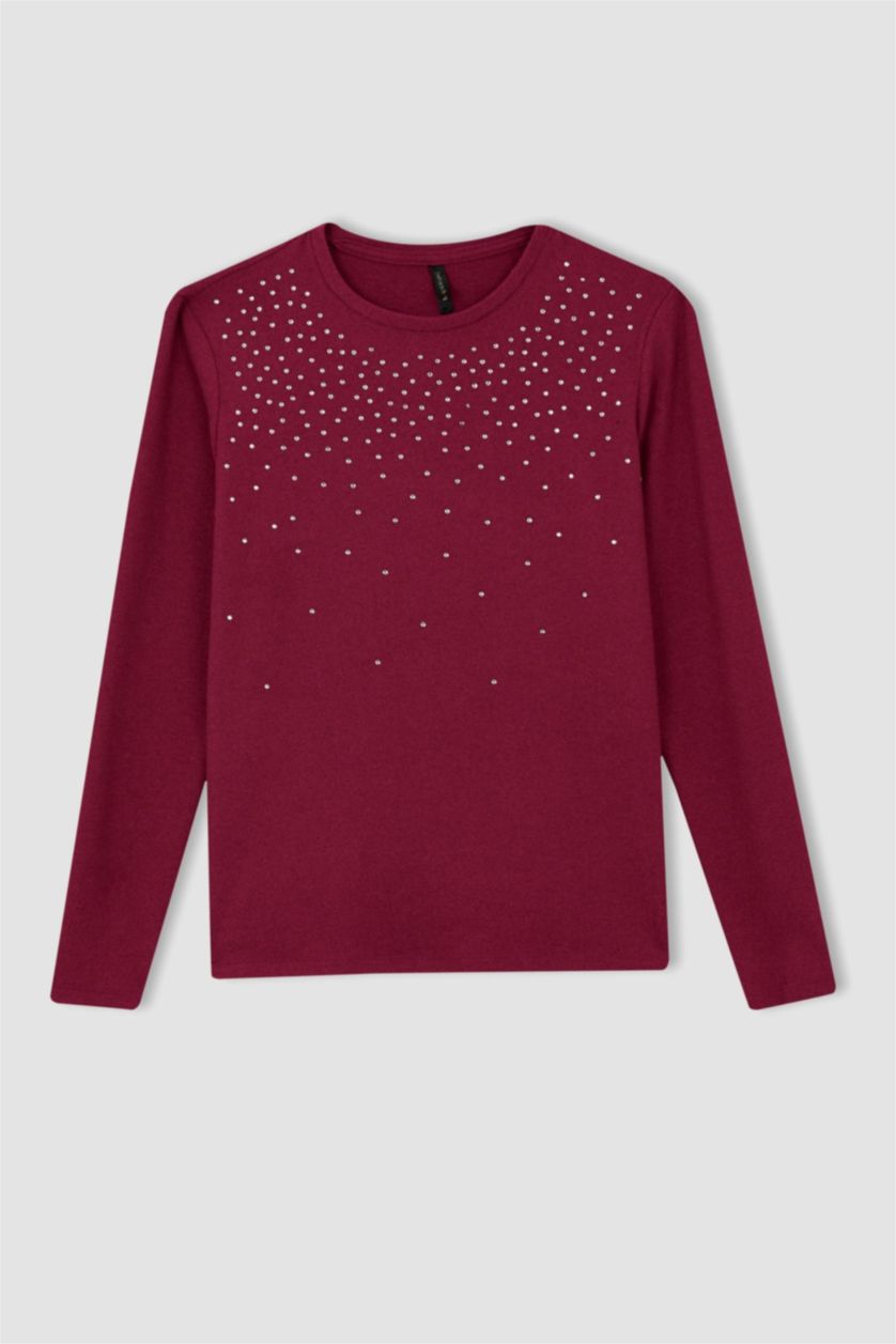 نساء بنفسجي Regular Fit Long Sleeve T-Shirt