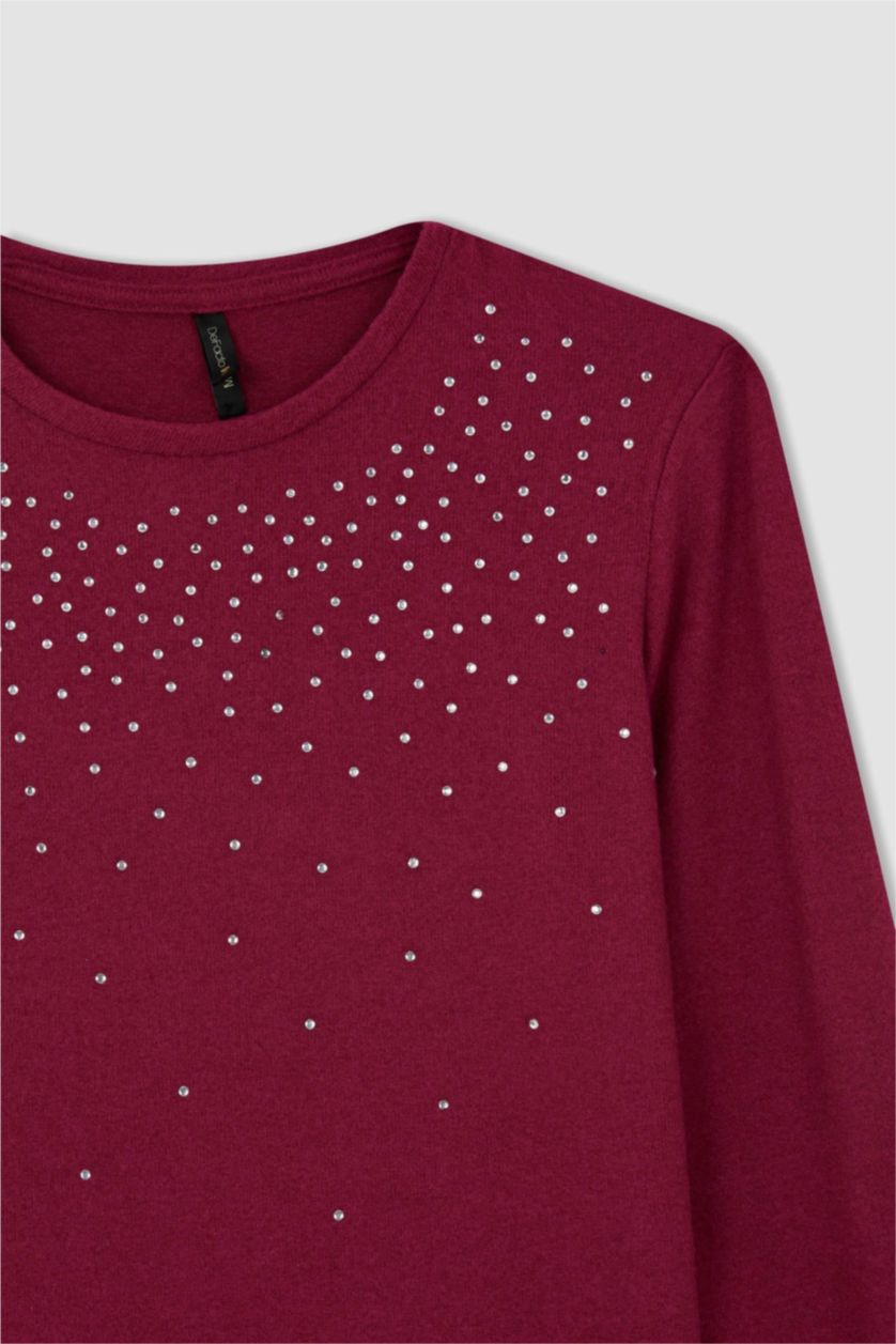 نساء بنفسجي Regular Fit Long Sleeve T-Shirt