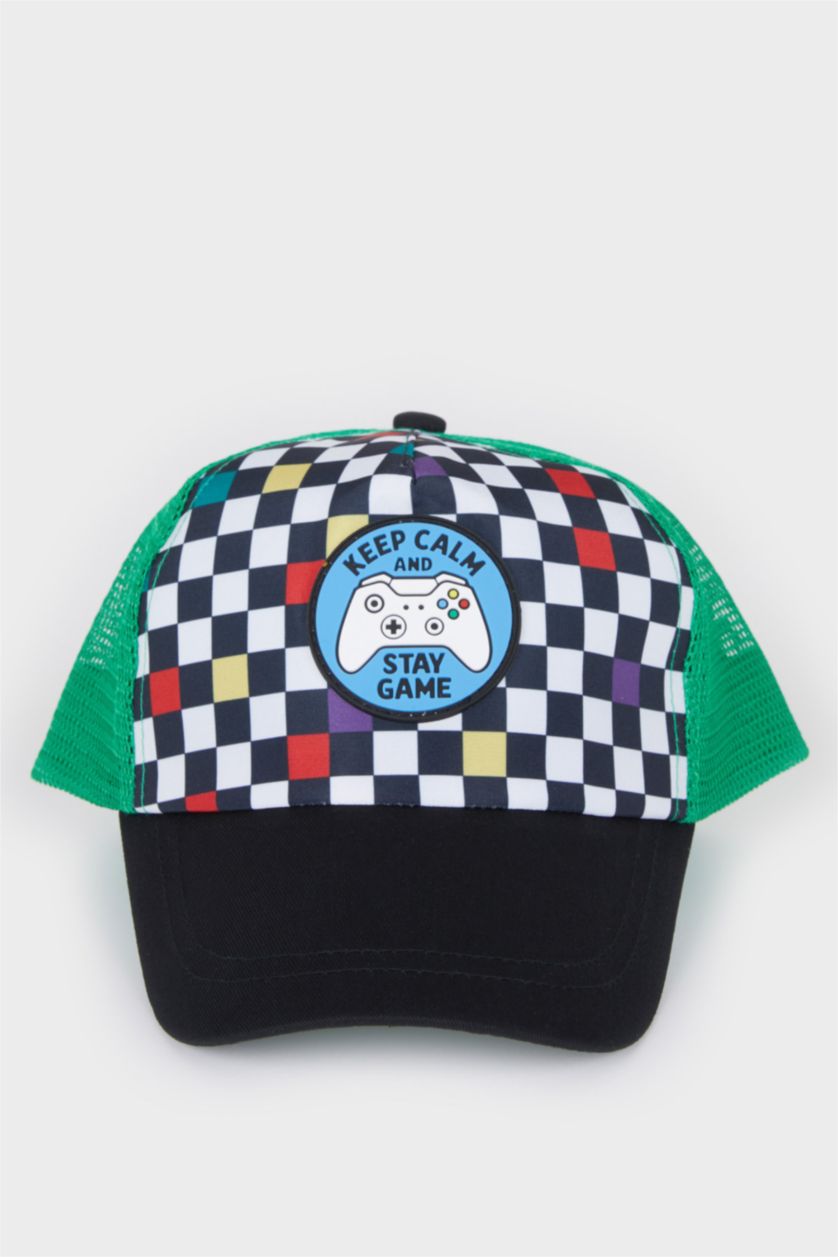 Erkek Çocuk - Genç Erkek Karma Desenli Dokuma Cap Şapka Erkek Çocuk
