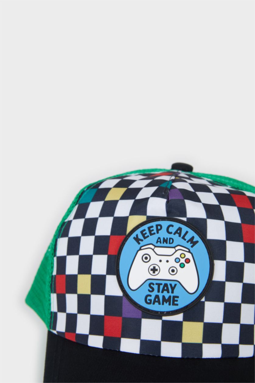 Erkek Çocuk - Genç Erkek Karma Desenli Dokuma Cap Şapka Erkek Çocuk