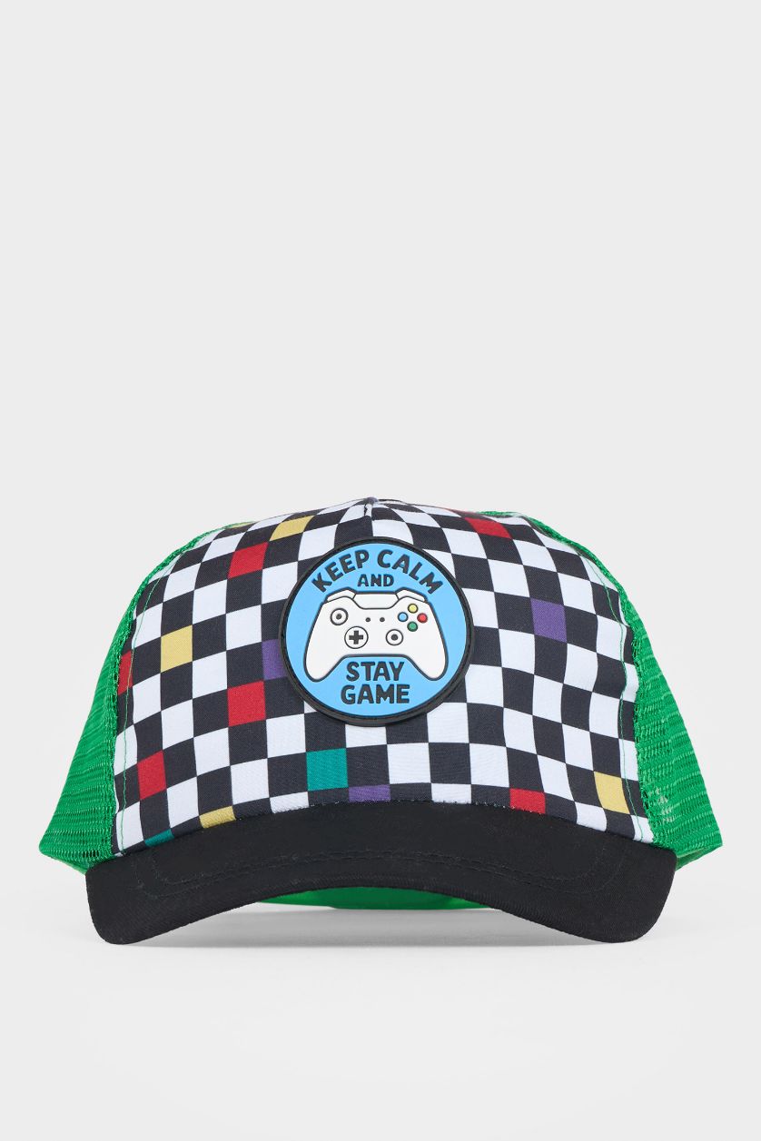 Erkek Çocuk - Genç Erkek Karma Desenli Dokuma Cap Şapka Erkek Çocuk