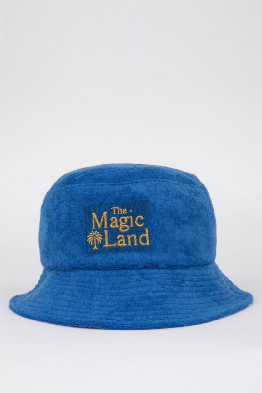 FEMME Bleu Chapeau Bob En Tissu Éponge Pour Femme