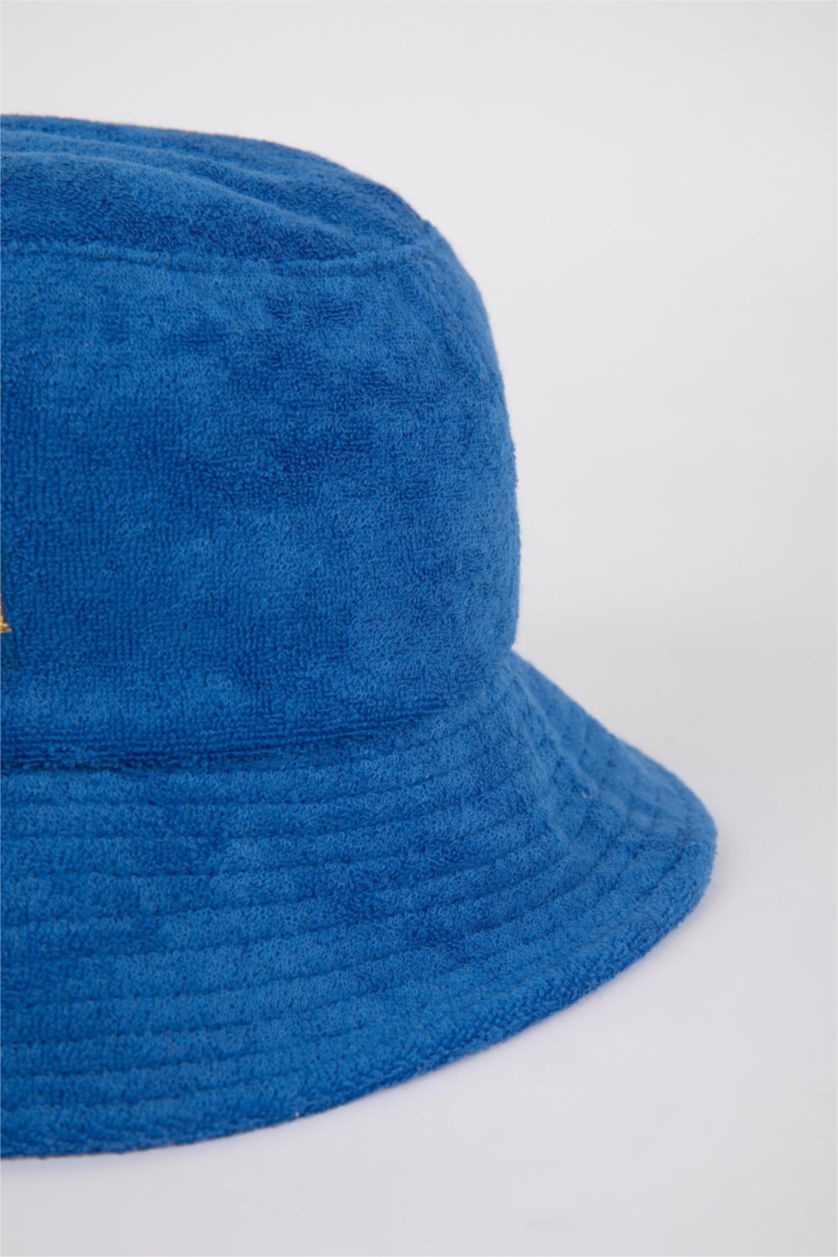FEMME Bleu Chapeau Bob En Tissu Éponge Pour Femme