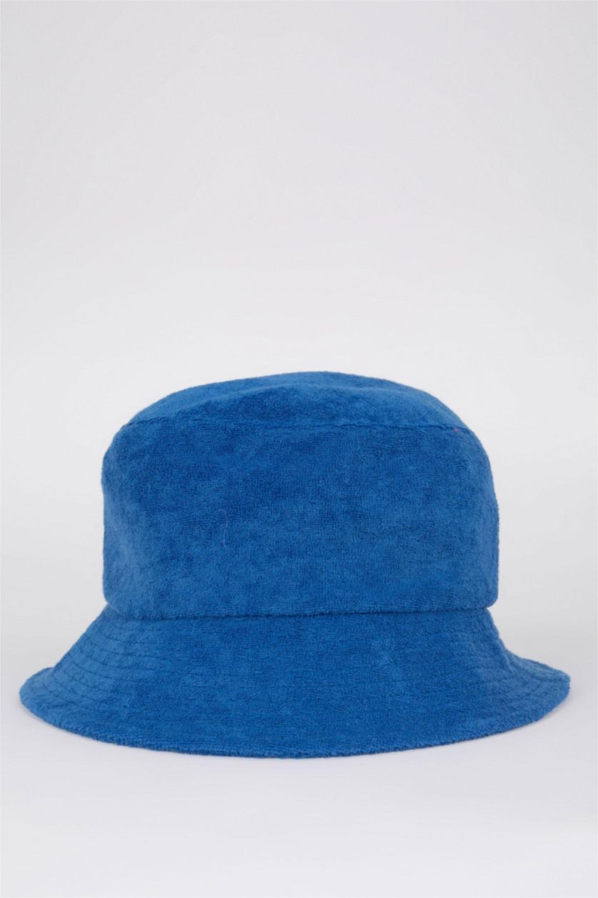 FEMME Bleu Chapeau Bob En Tissu Éponge Pour Femme