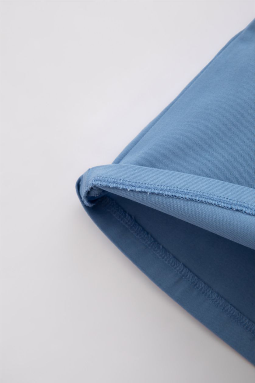 طفلة صغيرة أزرق فستان جمبسوت بناتي قماش منسوج قصة عادية بحمالات