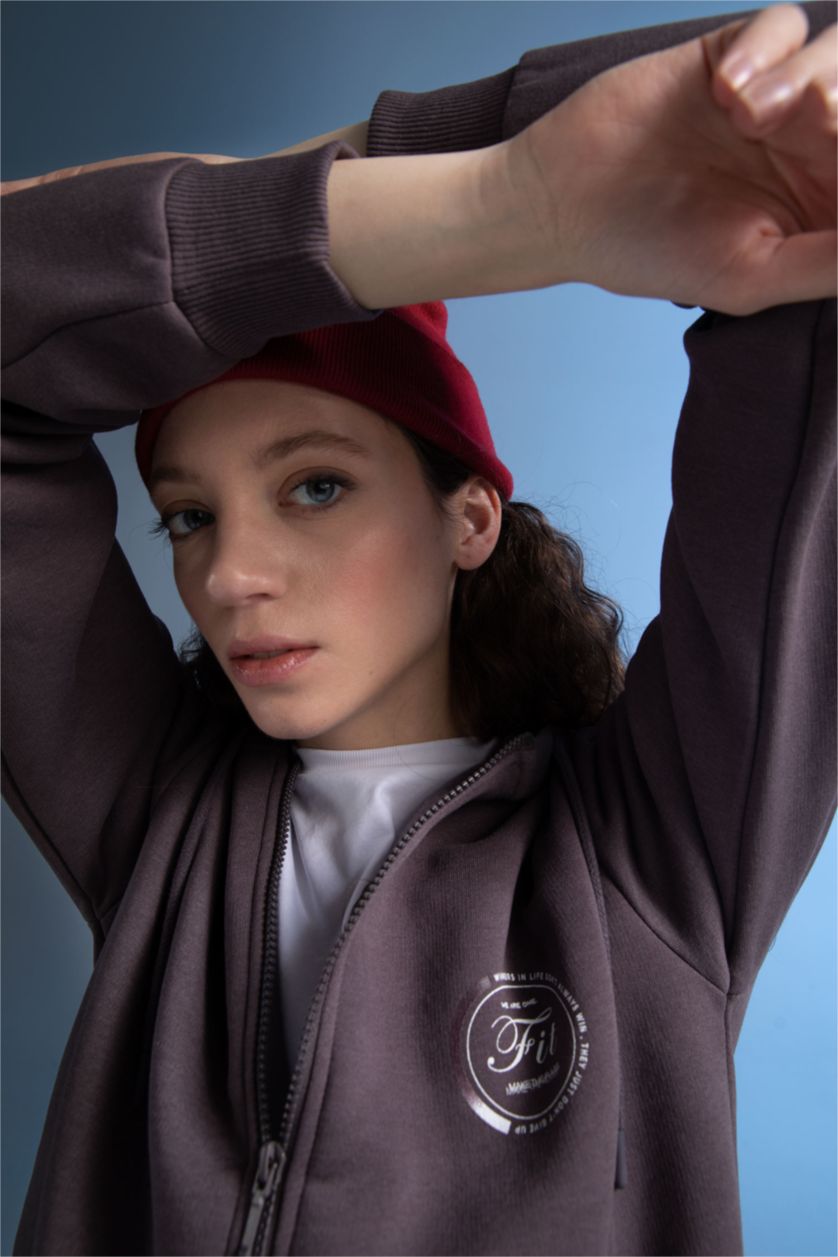 WOMAN Purple Defacto Fit Oversize Fit Sustainable Cardigan