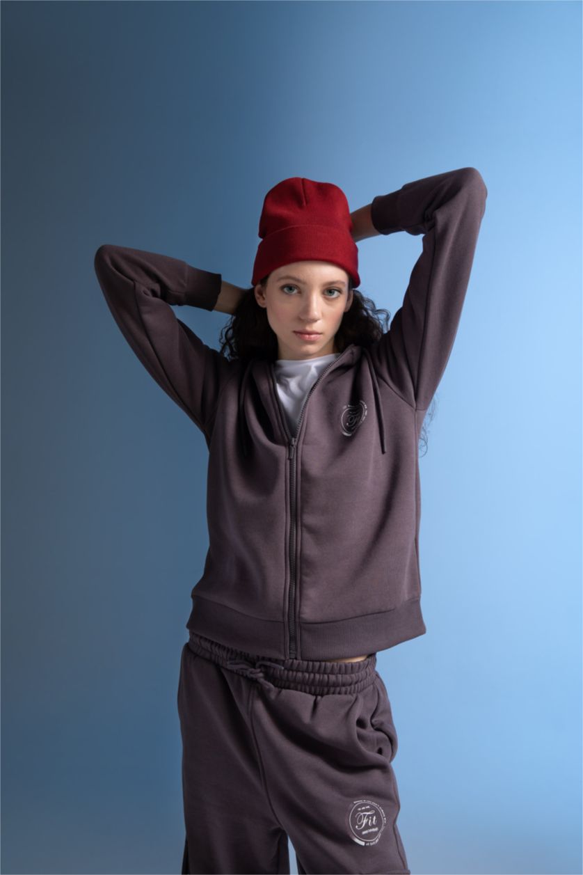 WOMAN Purple Defacto Fit Oversize Fit Sustainable Cardigan