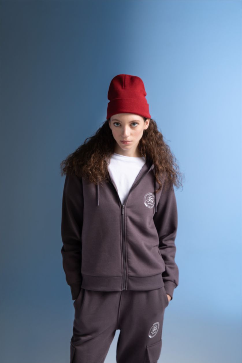 WOMAN Purple Defacto Fit Oversize Fit Sustainable Cardigan