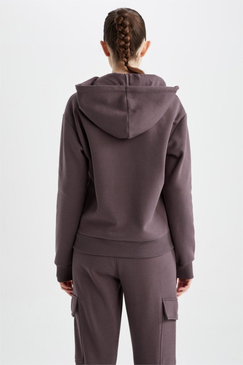 WOMAN Purple Defacto Fit Oversize Fit Sustainable Cardigan