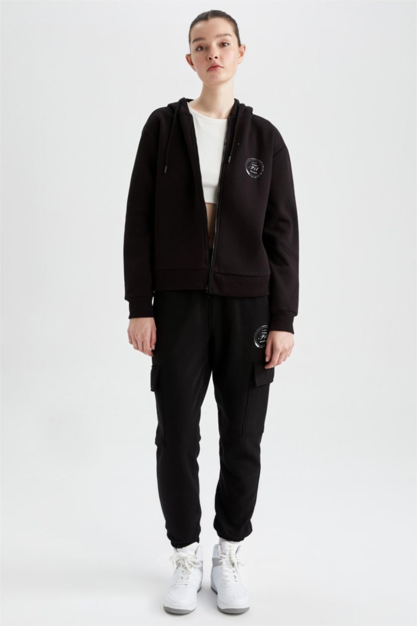 Kadın Siyah Standart Fıt Pantolon