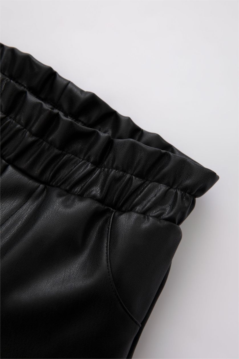 BÉBÉ FILLE Noir Short PU Paperbag 2