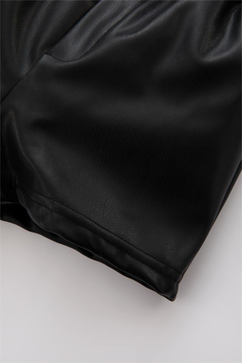 BÉBÉ FILLE Noir Short PU Paperbag 2