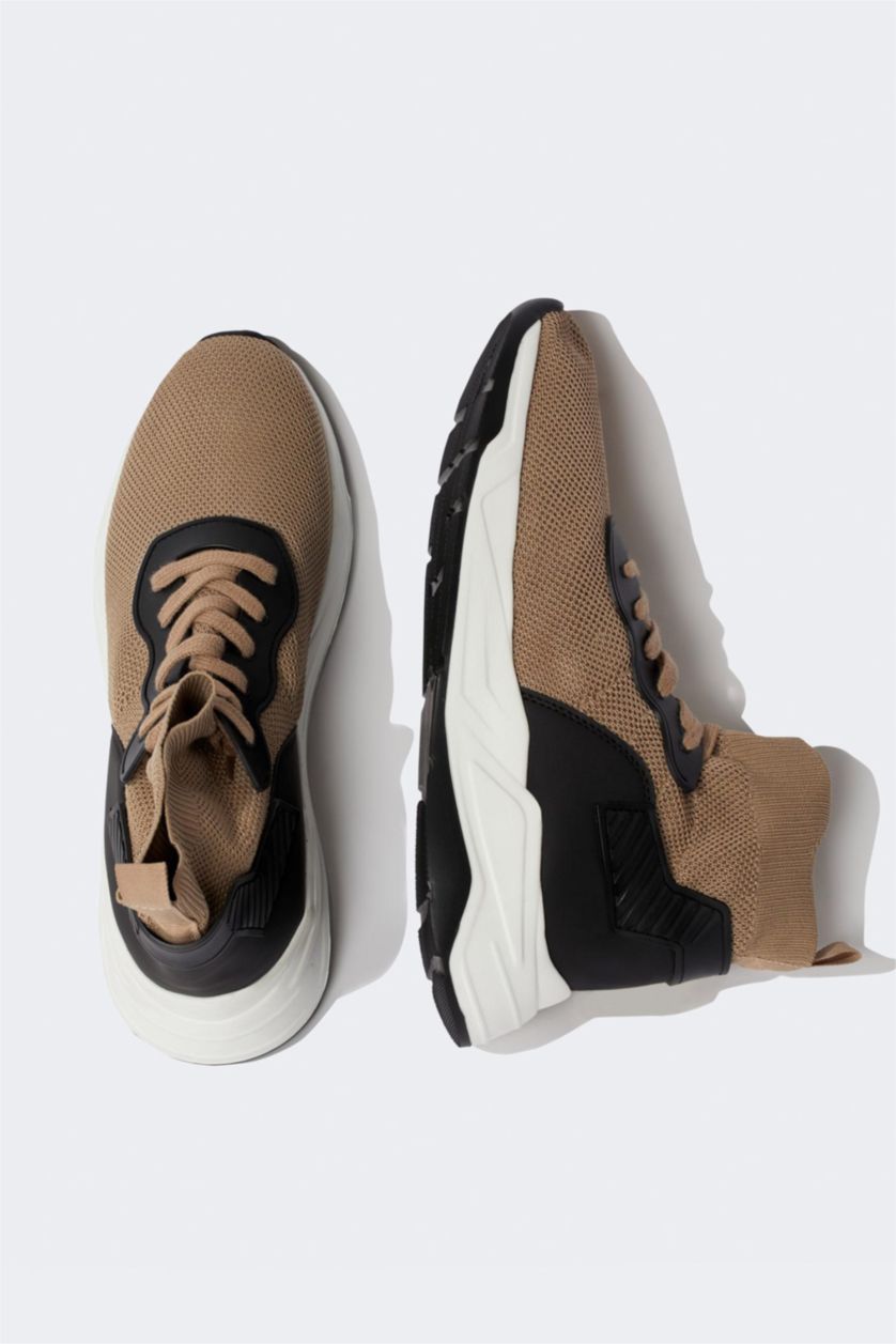 Мужчины Бежевый Кроссовки на шнуровке на толстой подошве для мужчин