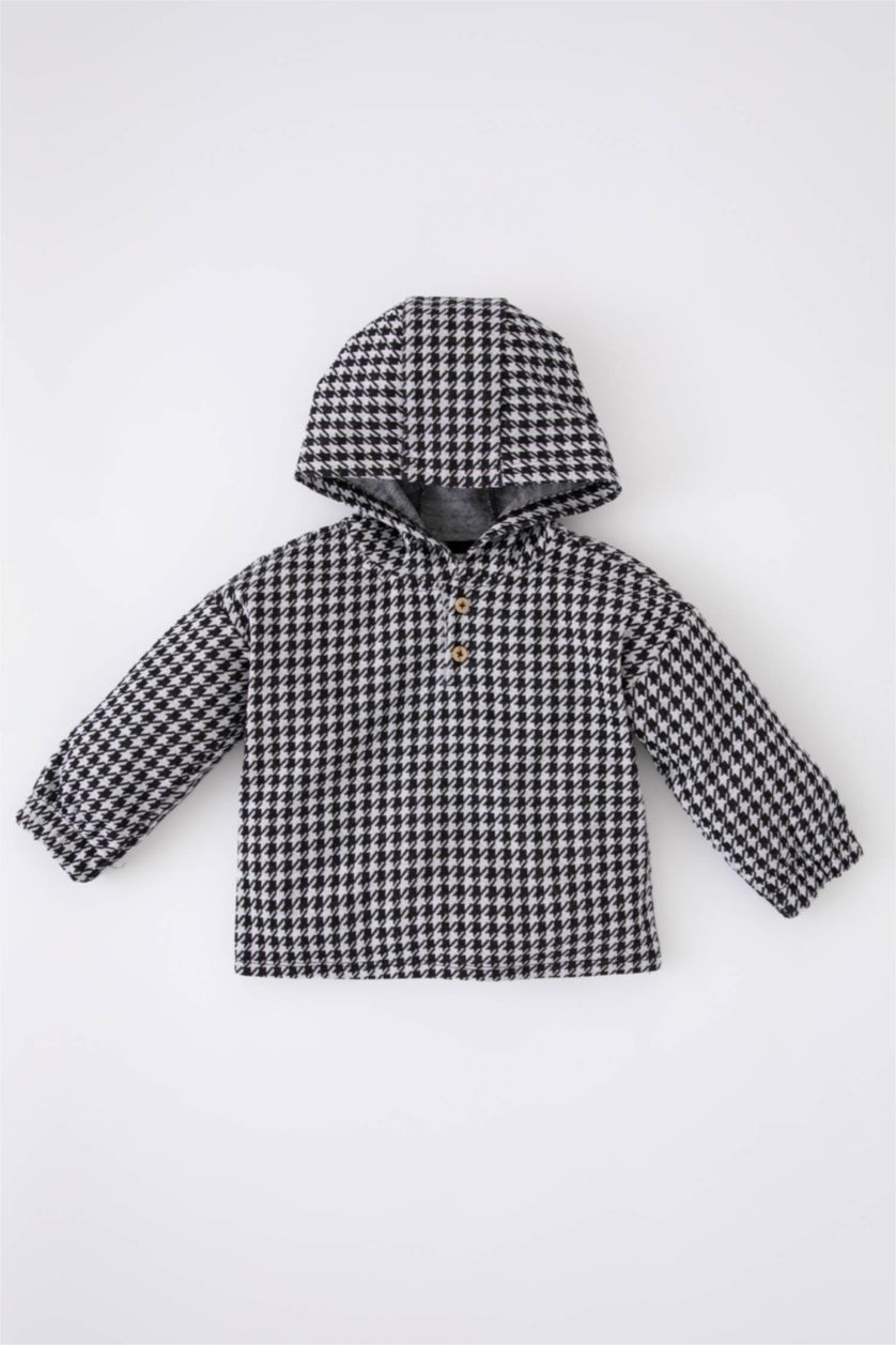 Малыши мальчики Черный Свитшот стандартного кроя в клетку для мальчиков