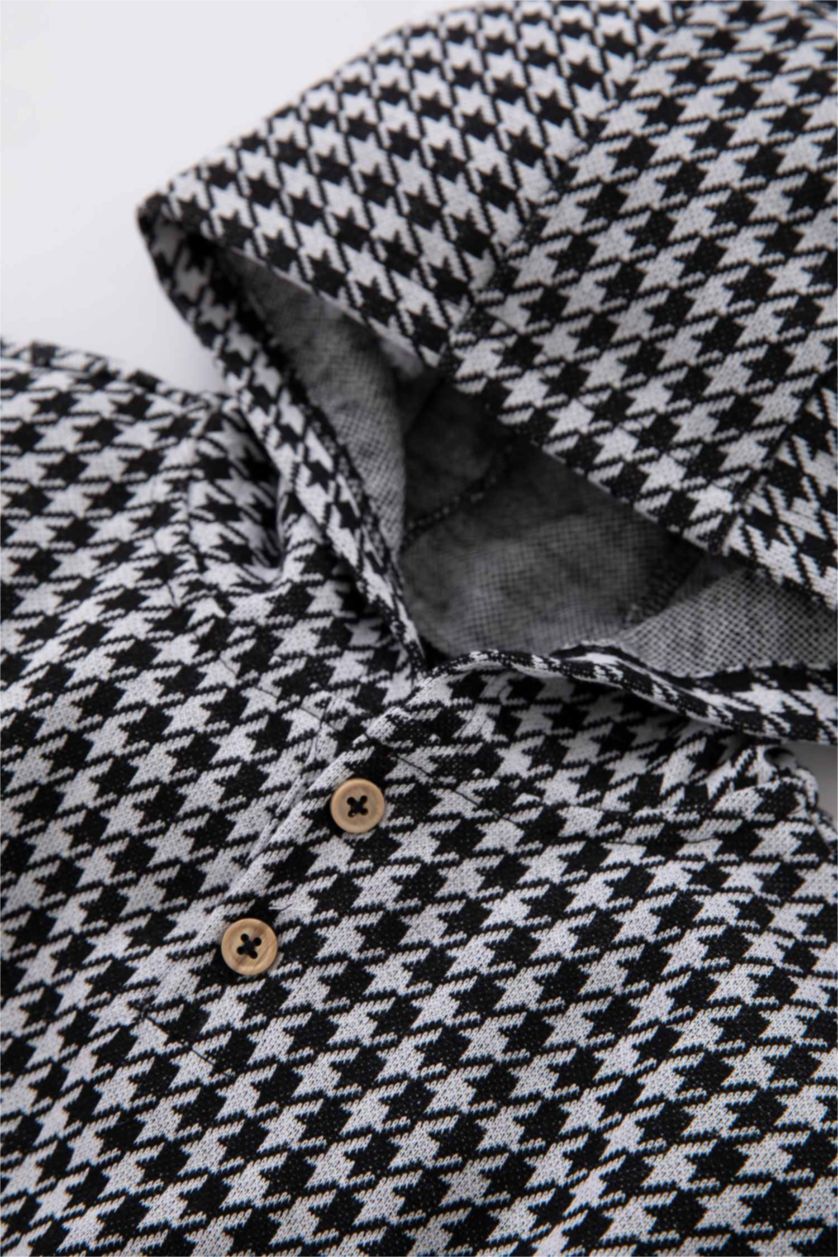 Малыши мальчики Черный Свитшот стандартного кроя в клетку для мальчиков