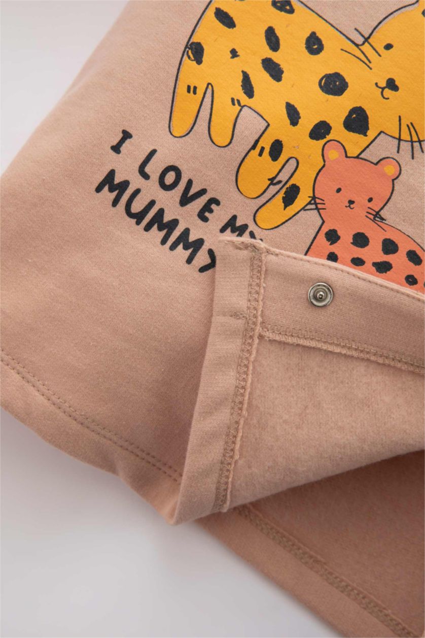 BABY GIRL Beige Baby Girl Printed Sweatshirt Fabric 2-Pack Set