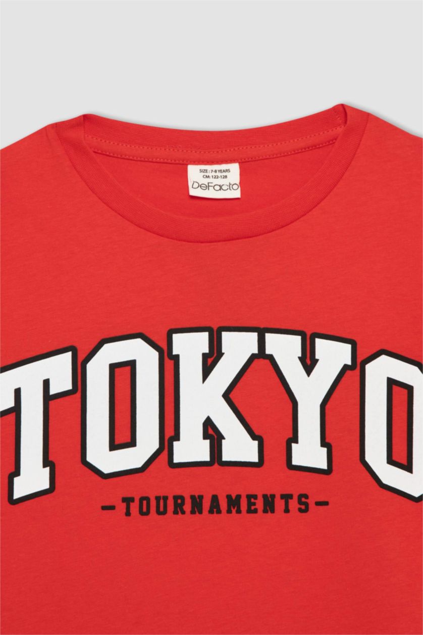 BOYS & TEENS Coral Relax Fit Printed Short Sleeve T-Shirt