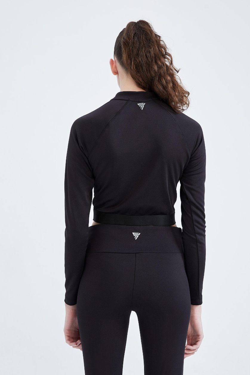 نساء أسود سويت شيرت سليم فيت