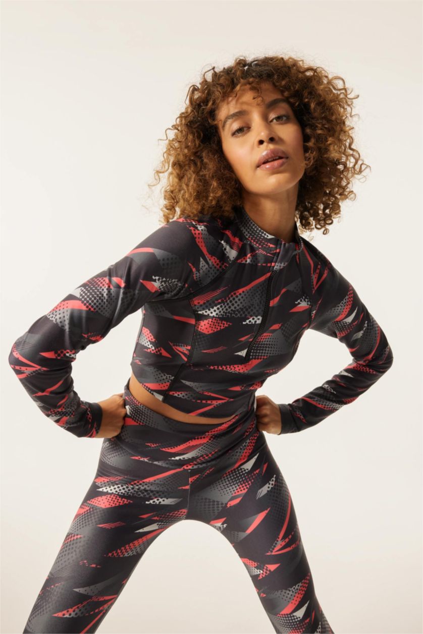 WOMAN Black Slim Fit Sportswear Sweatshirt