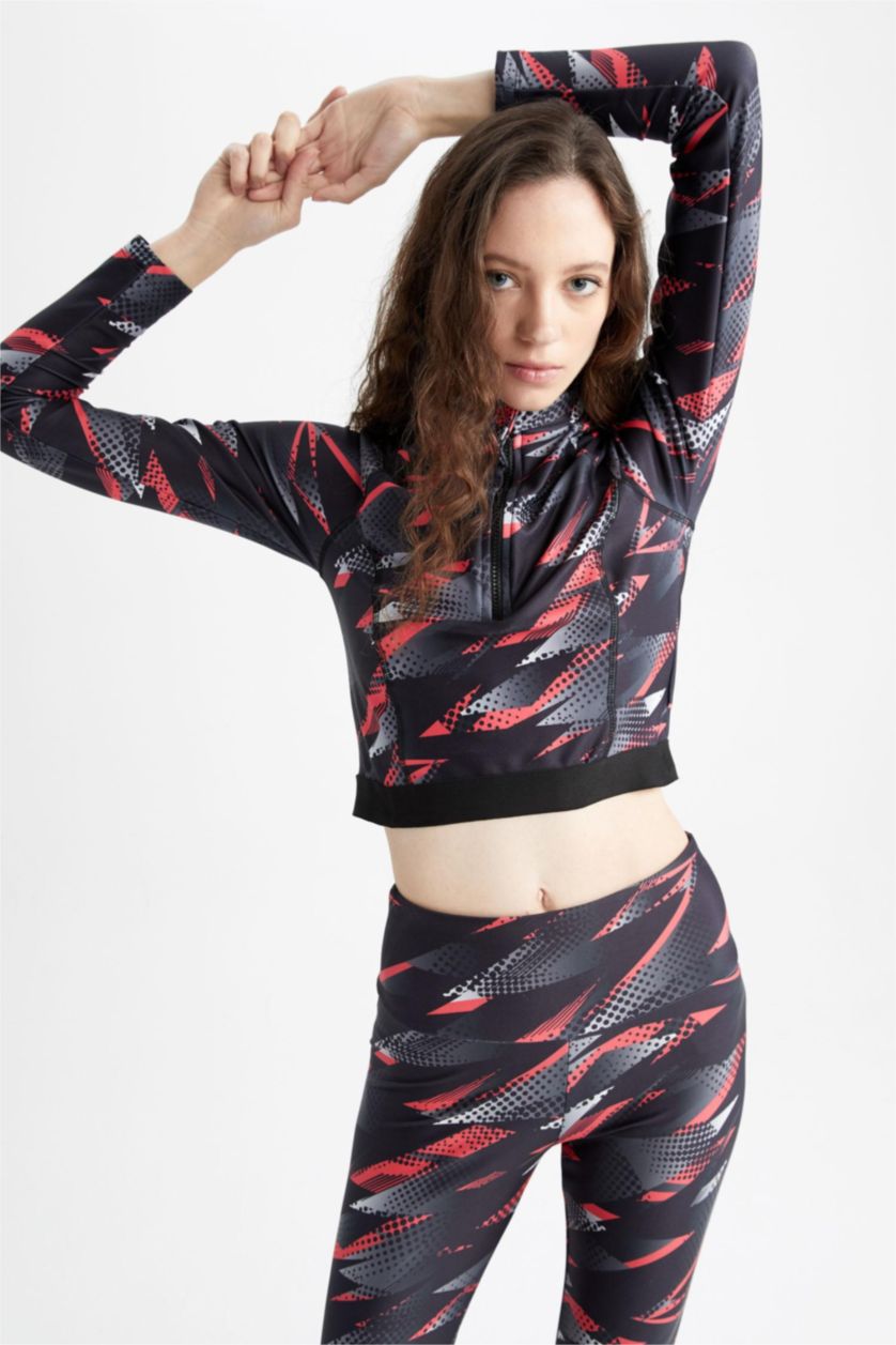 WOMAN Black Slim Fit Sportswear Sweatshirt