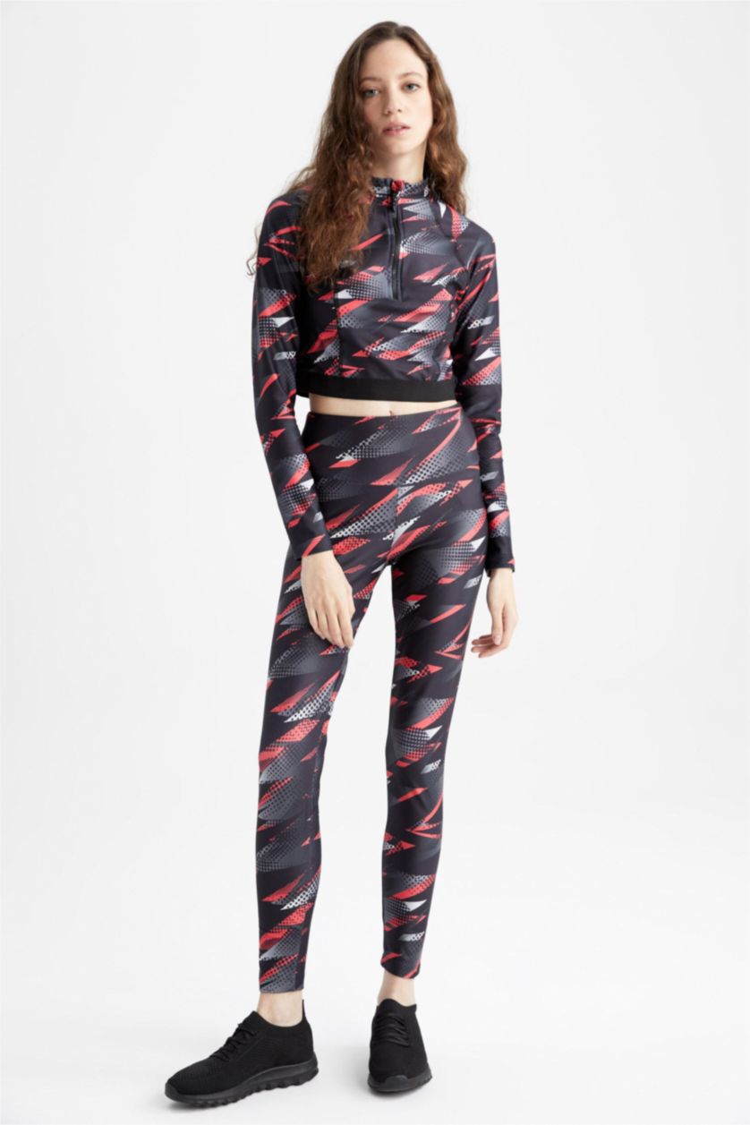 WOMAN Black Slim Fit Sportswear Sweatshirt