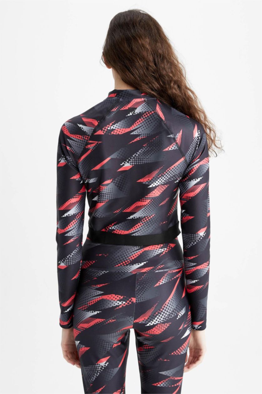 WOMAN Black Slim Fit Sportswear Sweatshirt