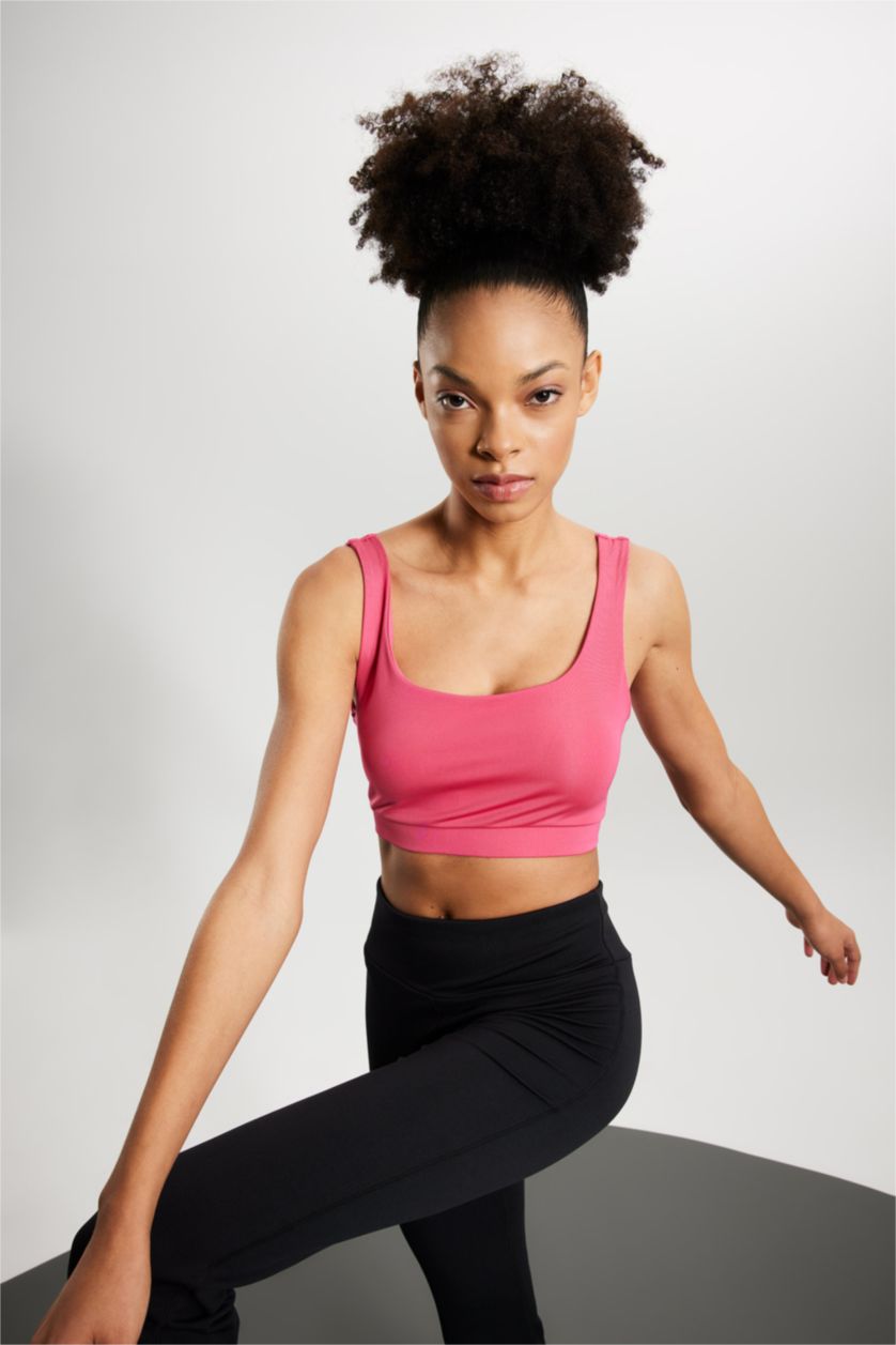 WOMAN Pink DeFactoFit Crew Neck Sports Bra