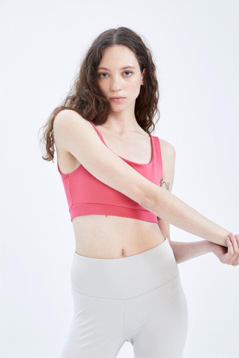 WOMAN Pink DeFactoFit Crew Neck Sports Bra