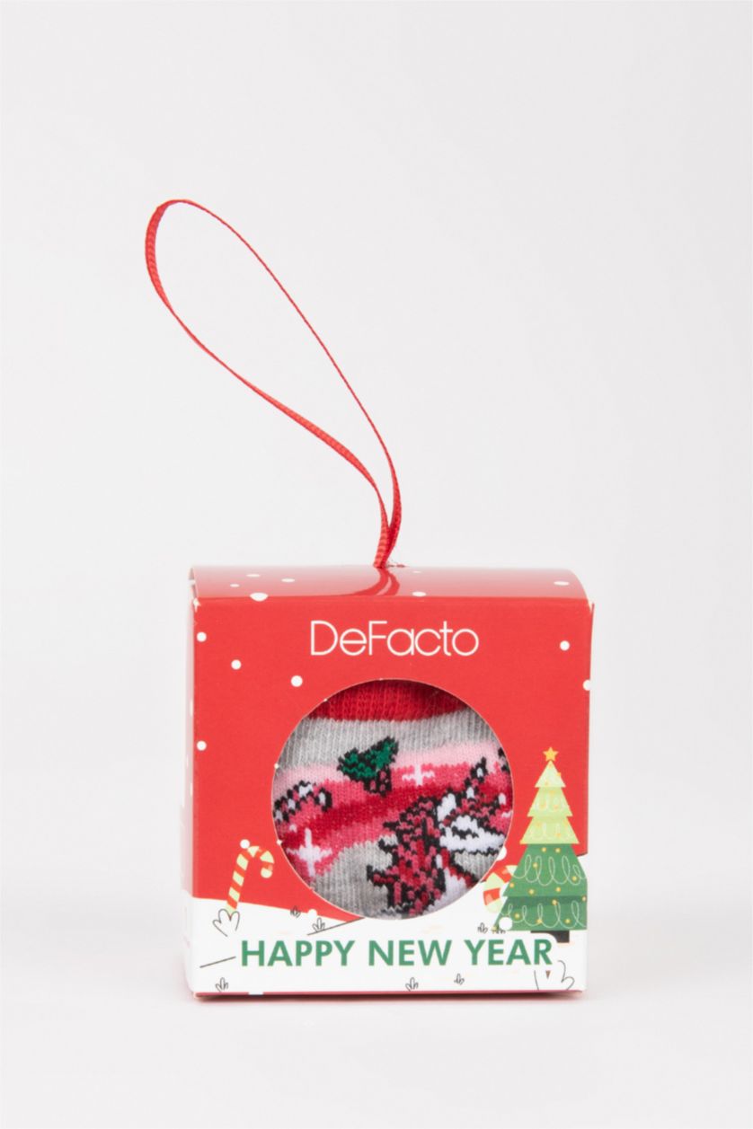 Kız Çocuk - Genç Kız Karma Kız Çocuk Yılbaşı Temalı Pamuklu Uzun Çorap