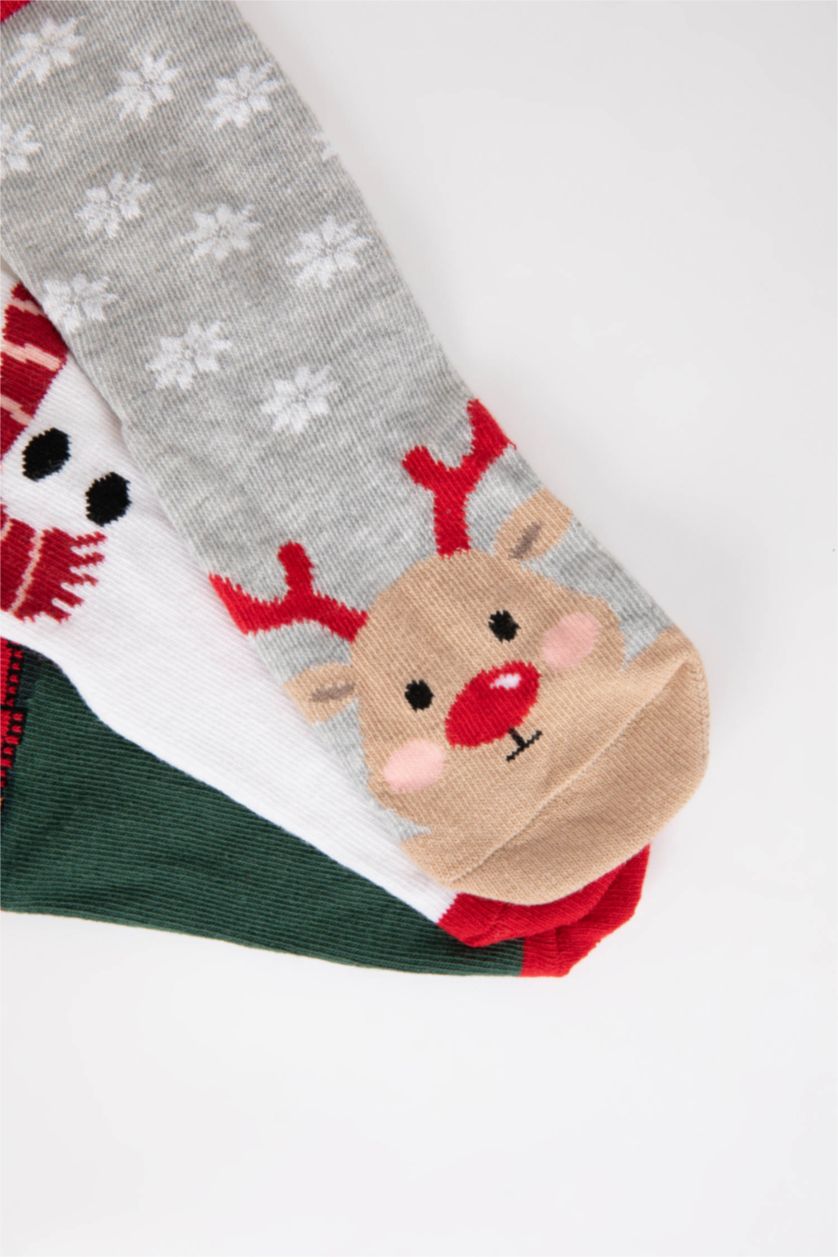 FILLES Karma Lot de 3 paires de Chaussettes Longues de Noël en Coton pour Fille