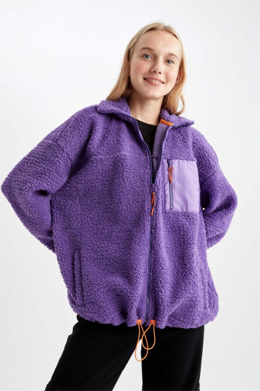 Kadın Mor Oversıze Pelüş