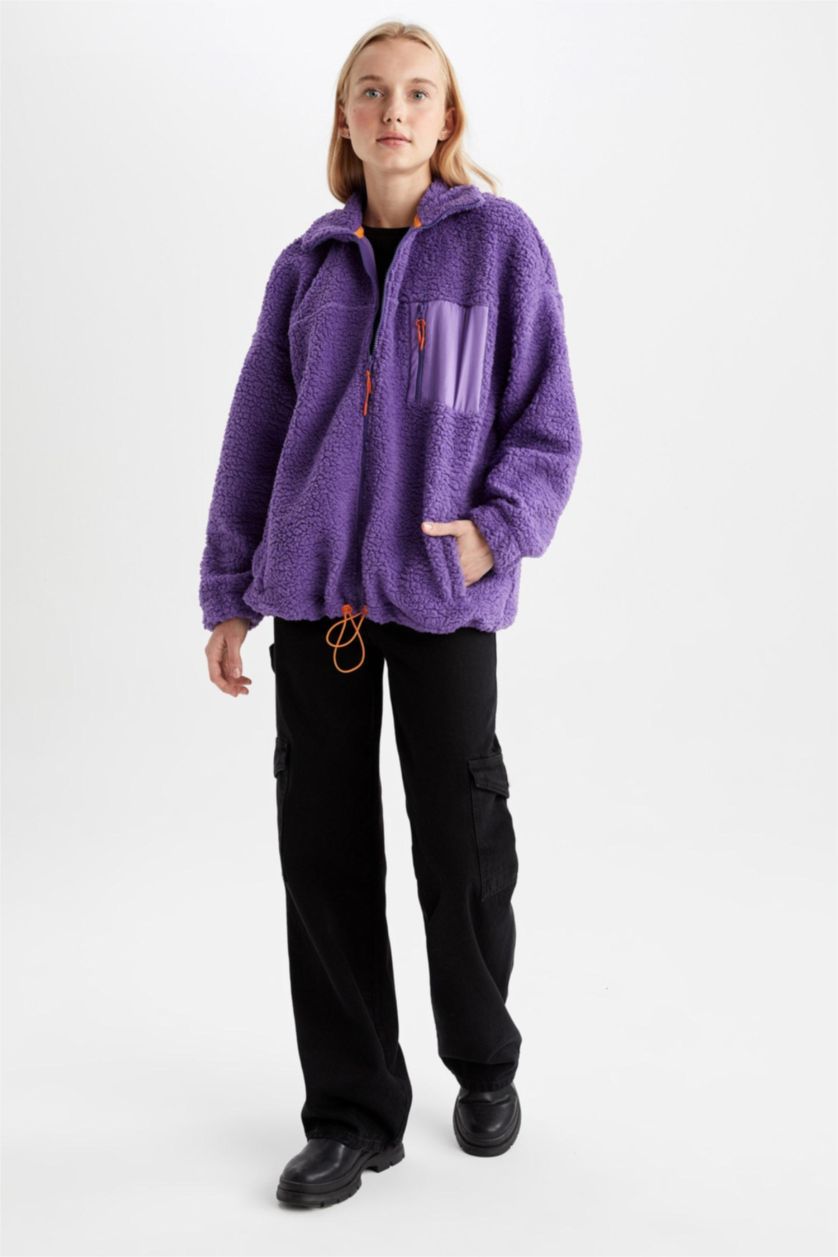 Kadın Mor Oversıze Pelüş