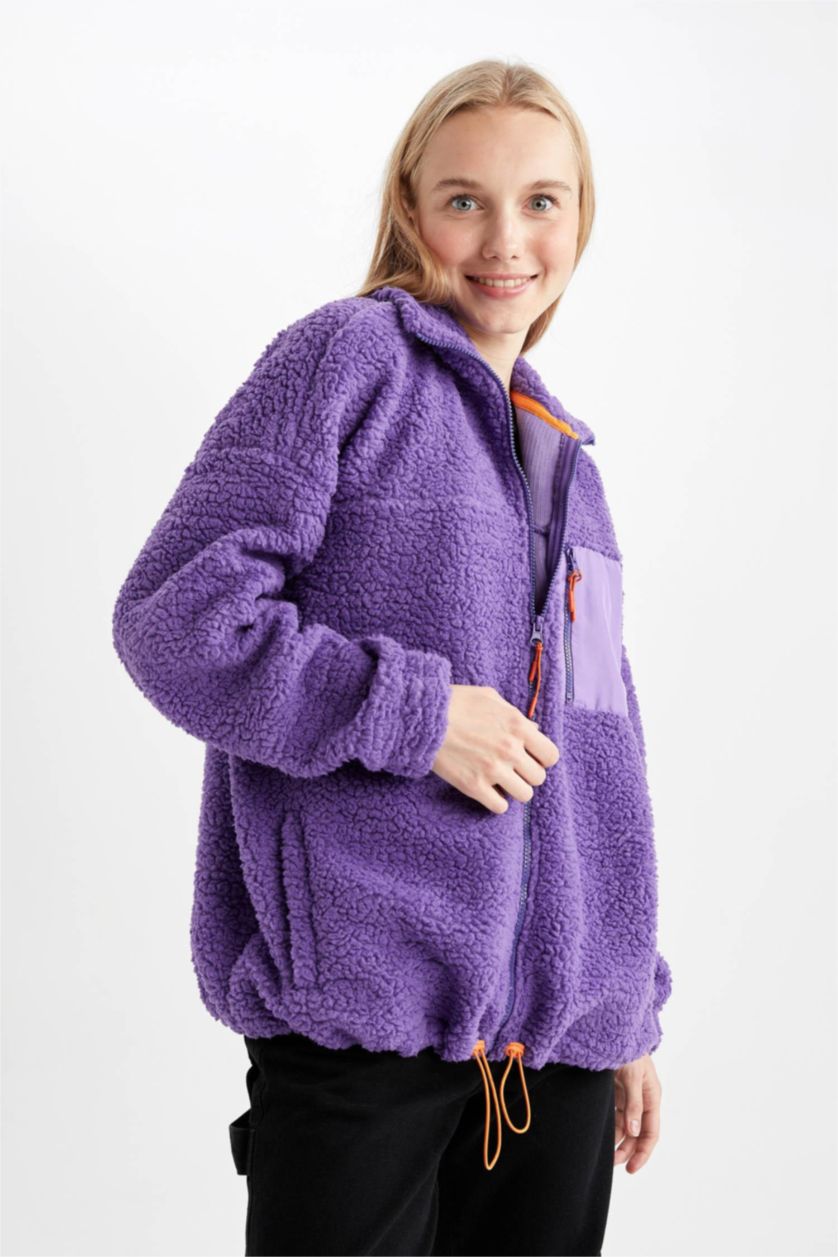 Kadın Mor Oversıze Pelüş