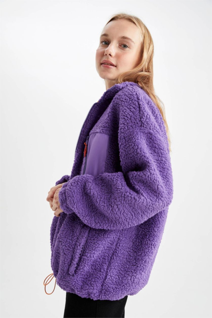 Kadın Mor Oversıze Pelüş