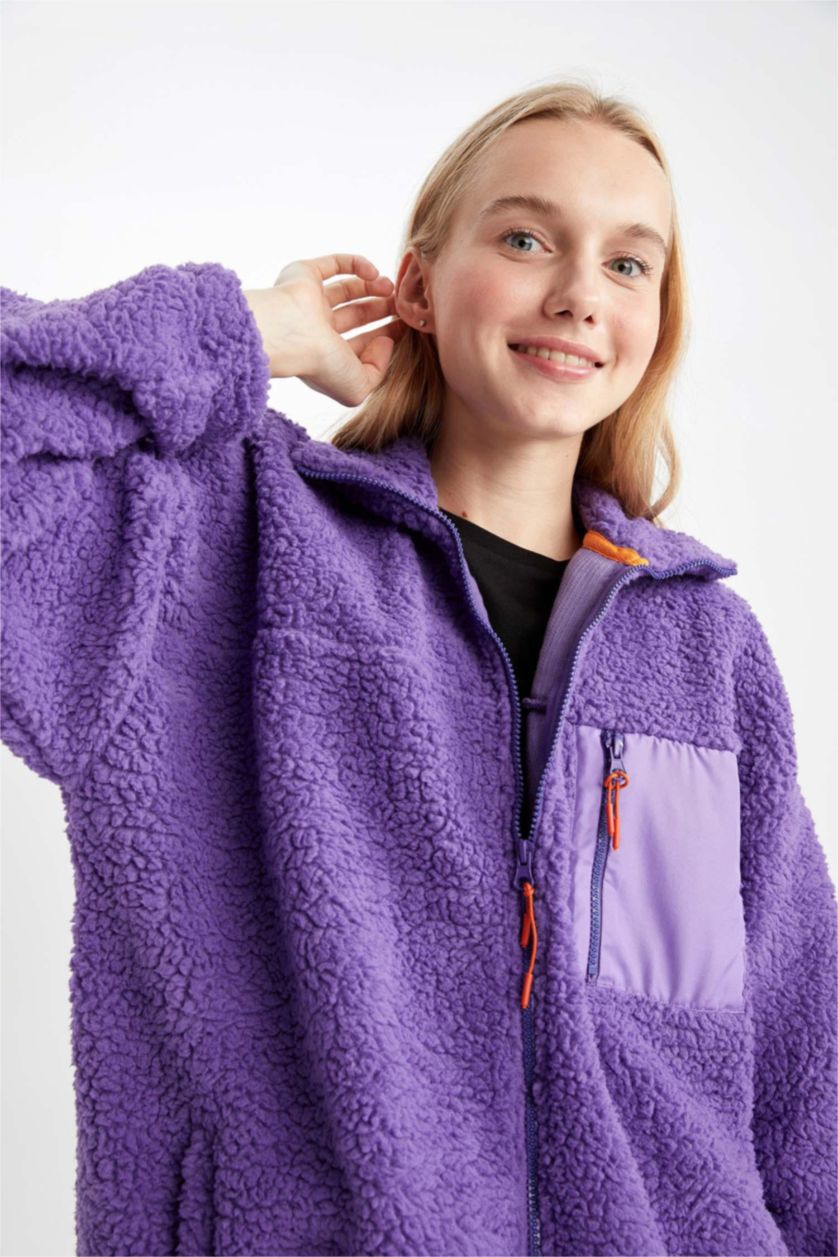 Kadın Mor Oversıze Pelüş