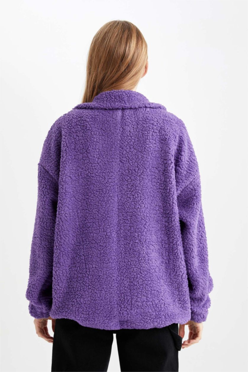 Kadın Mor Oversıze Pelüş