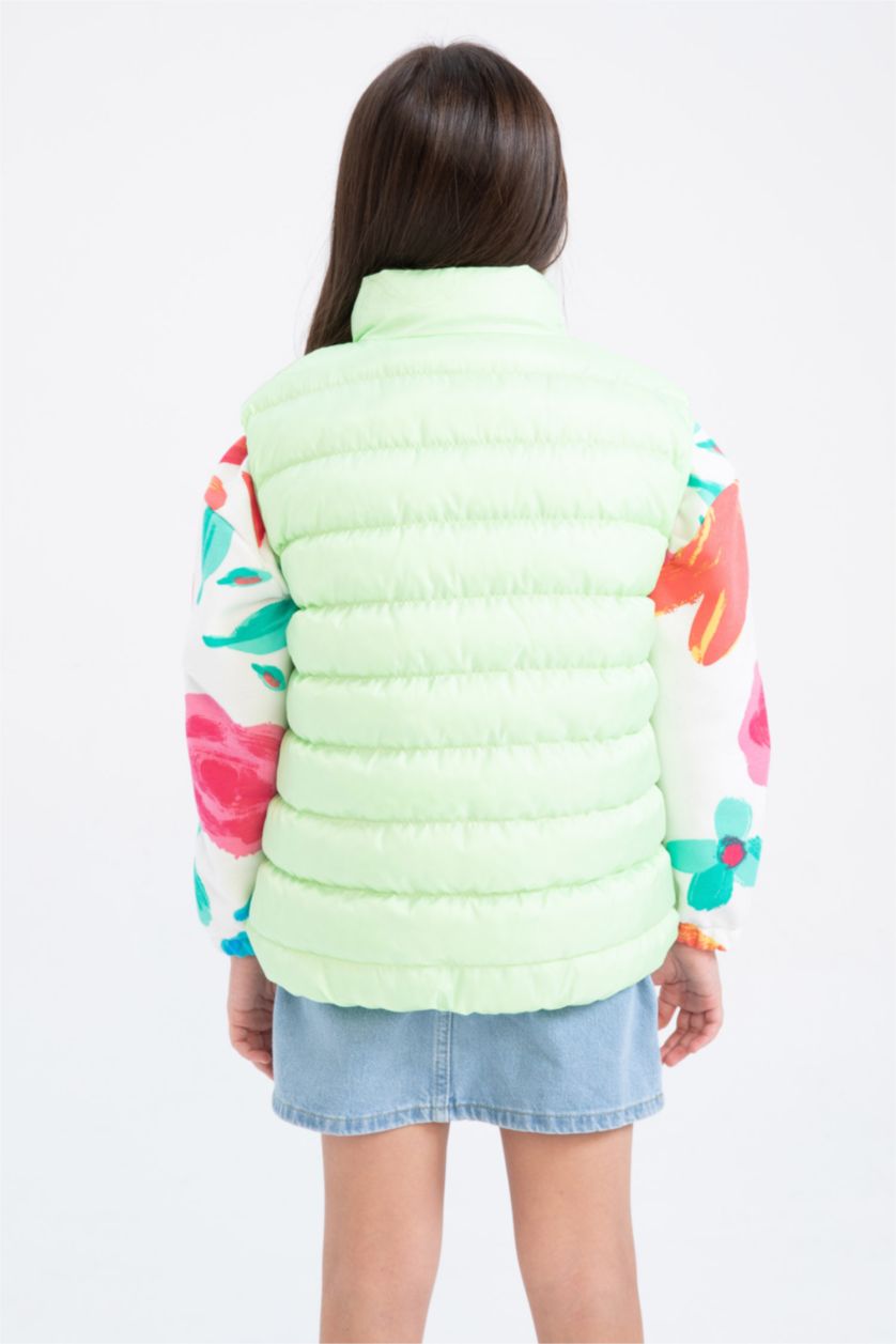FILLES Vert Clair Gilet Gonflable À Col Montant Pour Fille