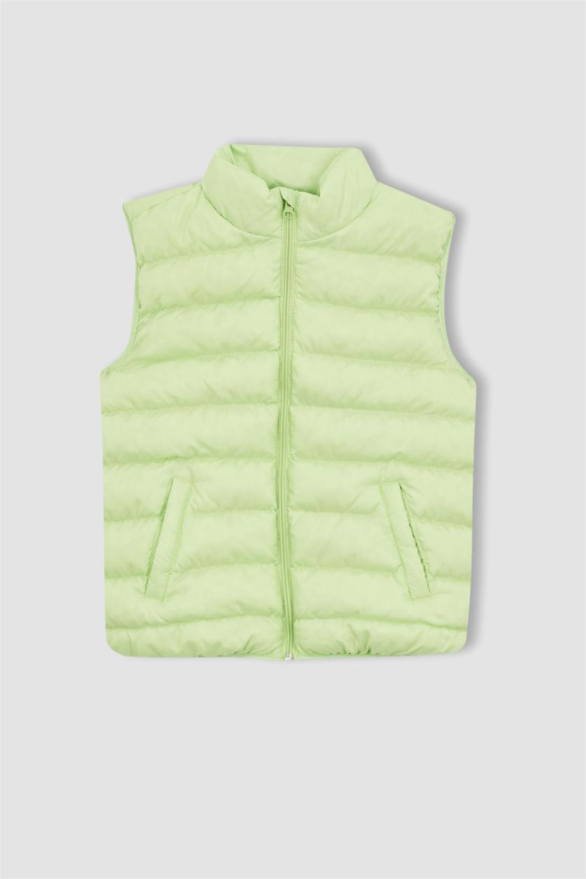 FILLES Vert Clair Gilet Gonflable À Col Montant Pour Fille