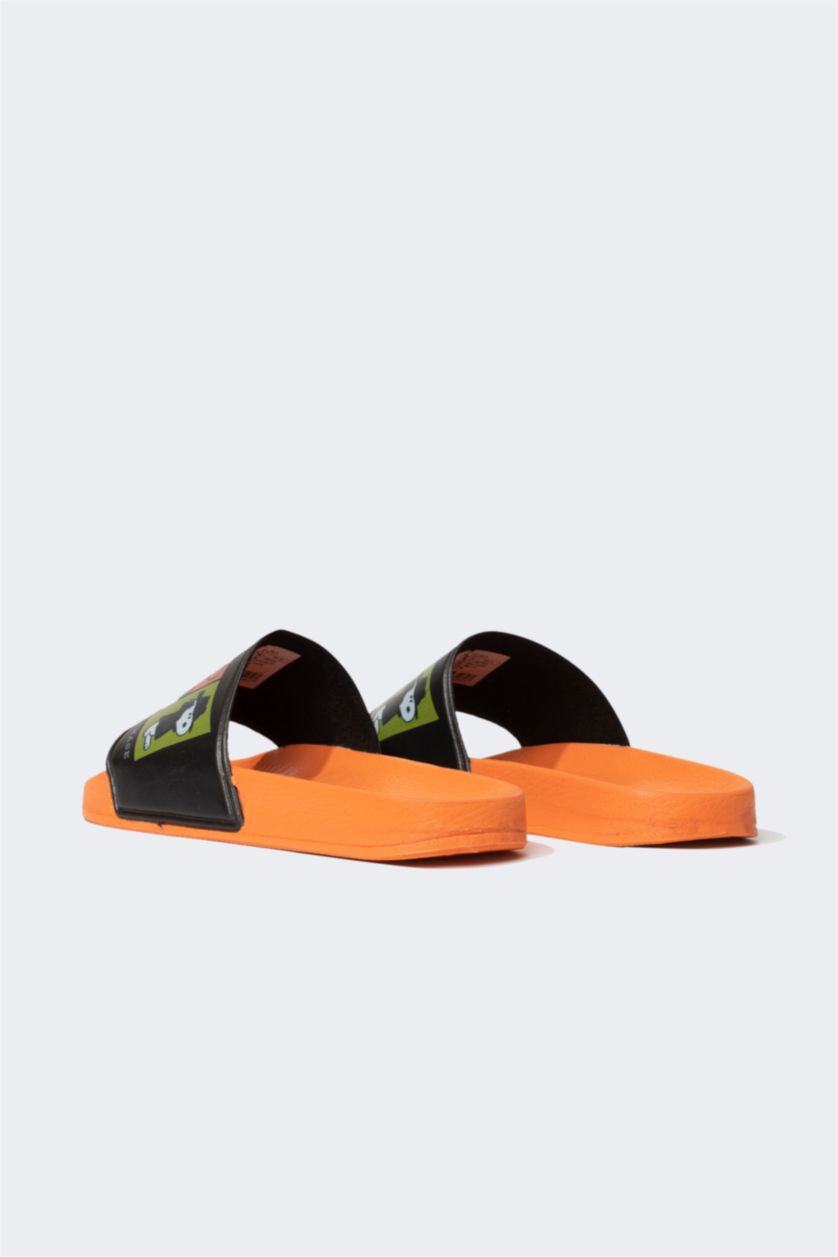 GARÇONS Orange Sandales à Semelle Plate Bande unique Snoopy pour Garçon