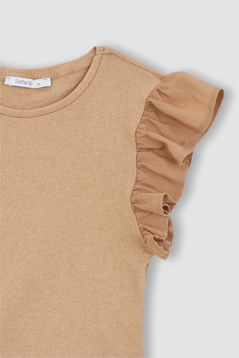 WOMAN Beige Coool Fitted Ribbed Camisole Singlet