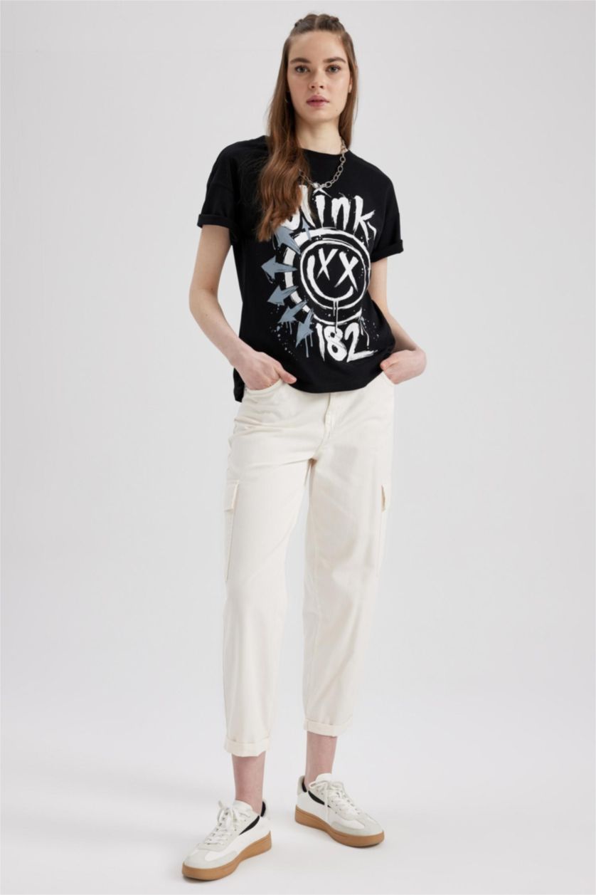 WOMAN Ecru Paperbag Cargo Gabardine Cotton Trousers