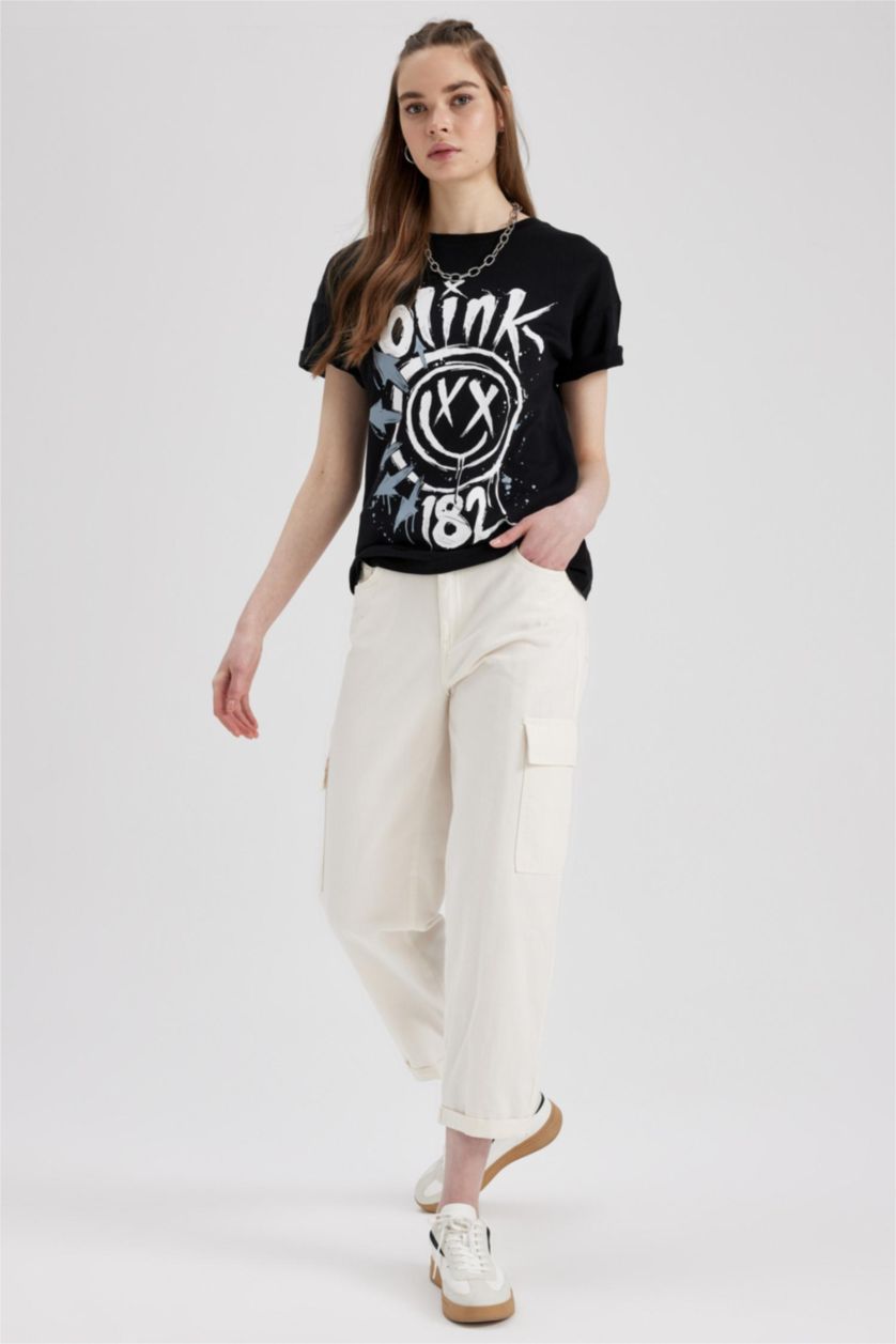 WOMAN Ecru Paperbag Cargo Gabardine Cotton Trousers