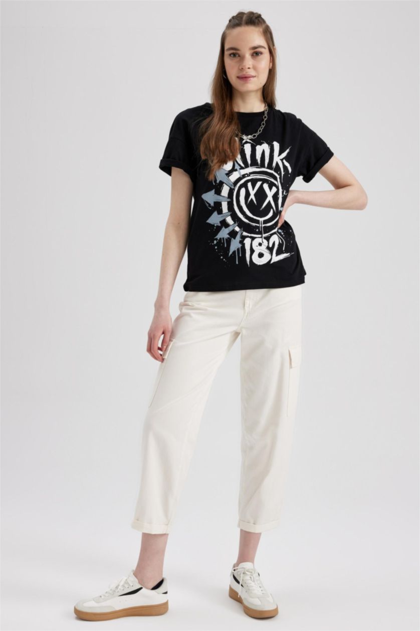 WOMAN Ecru Paperbag Cargo Gabardine Cotton Trousers