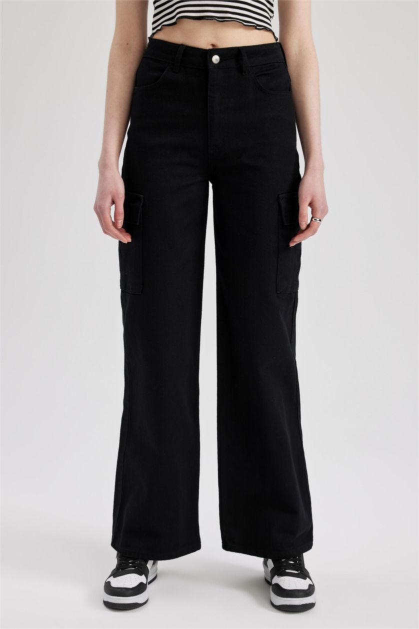 FEMME Noir Coool Pantalon en gabardine
