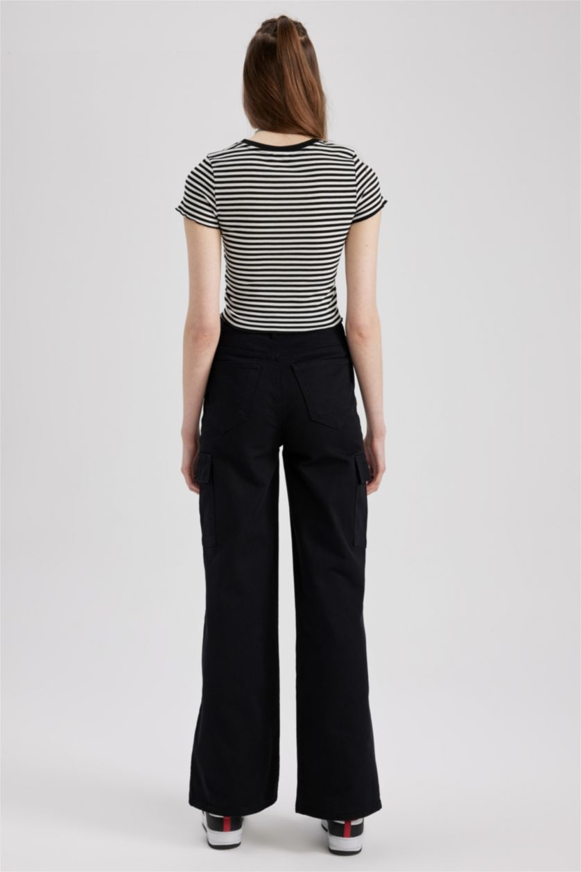 FEMME Noir Coool Pantalon en gabardine