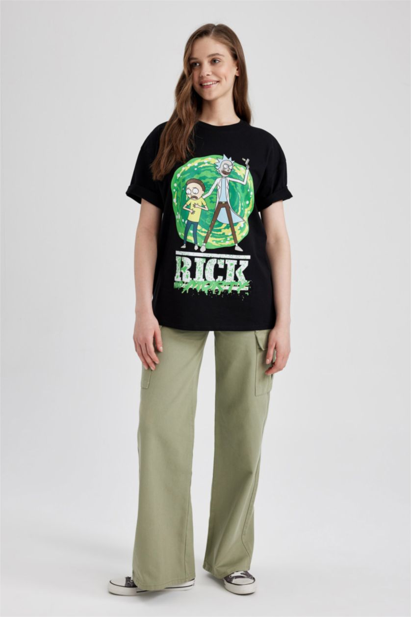 Kadın Açık Haki Geniş Paça Kargo Gabardin %100 Pamuk Pantolon