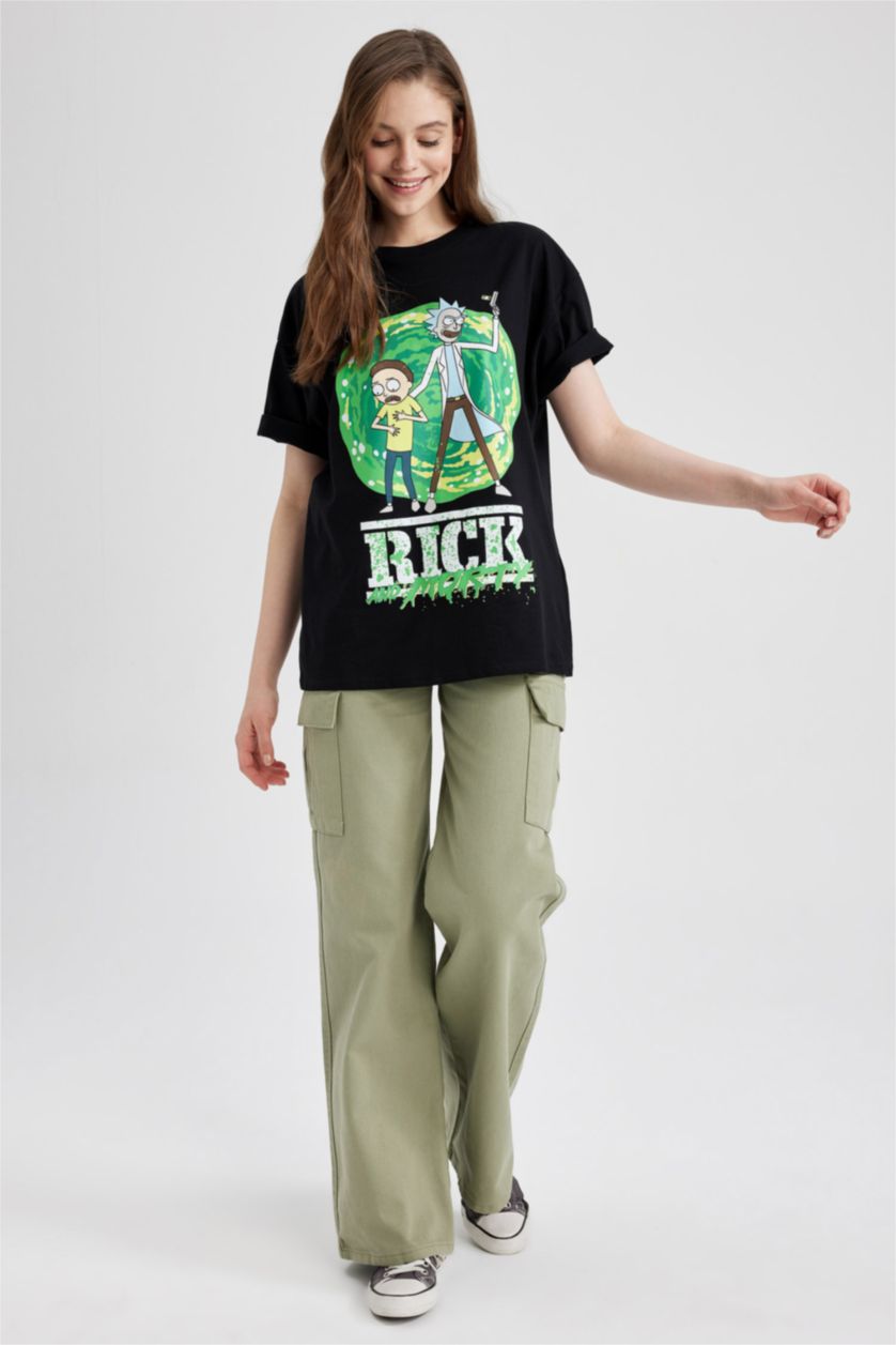 Kadın Açık Haki Geniş Paça Kargo Gabardin %100 Pamuk Pantolon