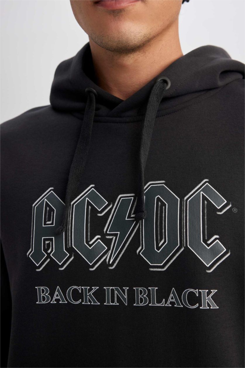 Man Anthracite AC/DC Licensed Regular Fit Hoodie Sweatshirt